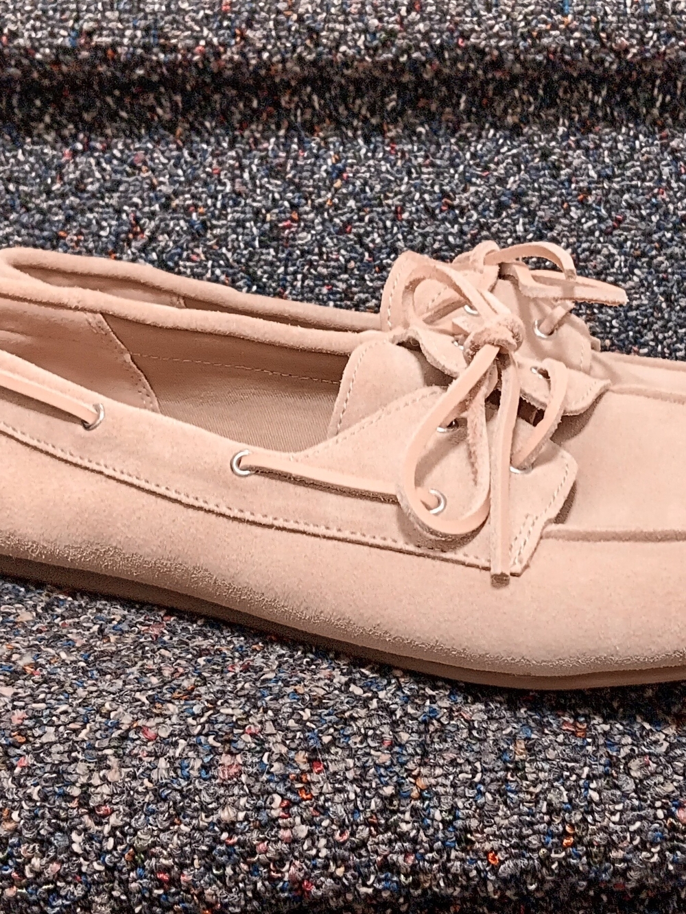 GAP Beige Suede Lace-Top Loafers - Picture 2 of 6